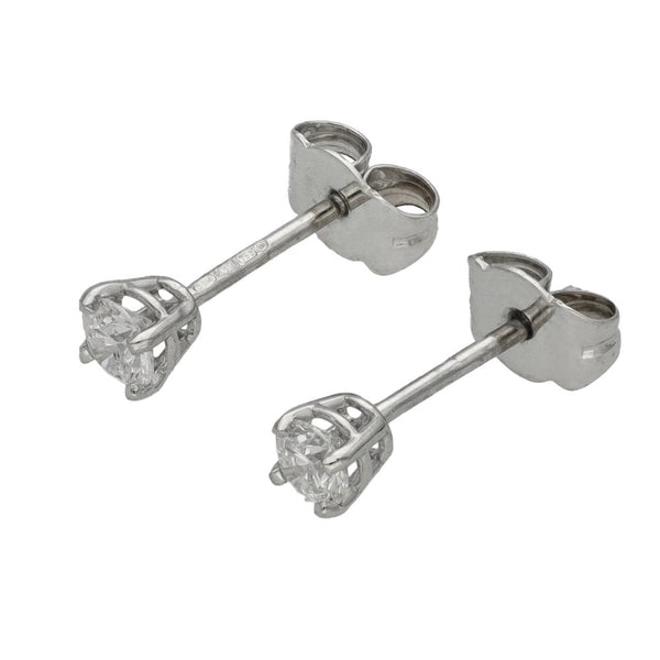 18ct White Gold Diamond Stud Earrings - 0.40ct