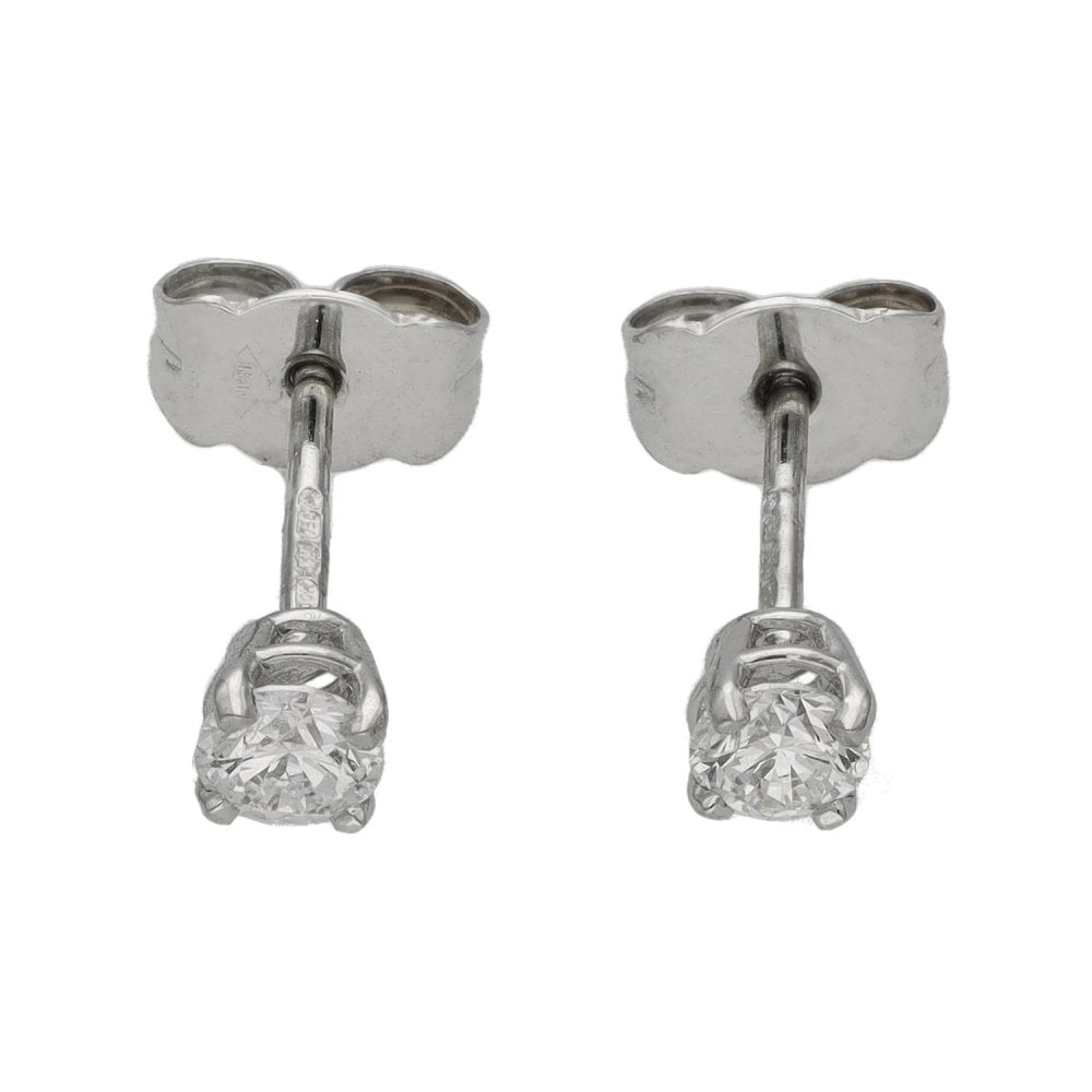 18ct White Gold Diamond Stud Earrings - 0.40ct