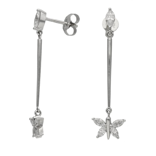 18ct White Gold Diamond Drop Earrings - 1.04ct