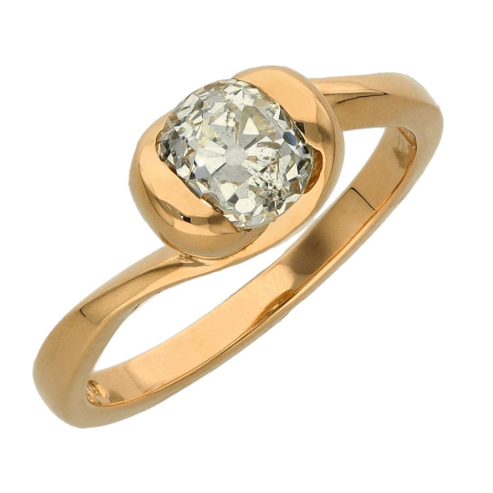 Ladies 18ct Rose Gold Diamond Solitaire Engagement Ring