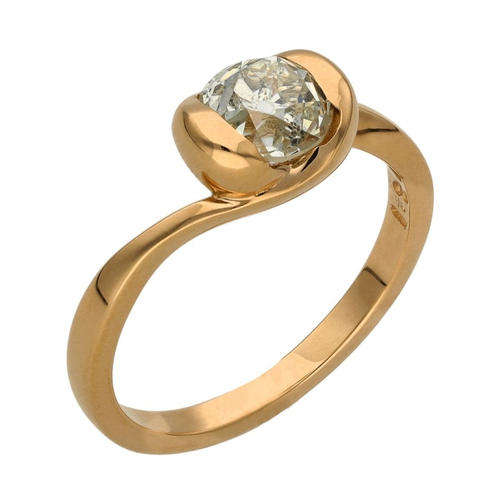 Ladies 18ct Rose Gold Diamond Solitaire Engagement Ring