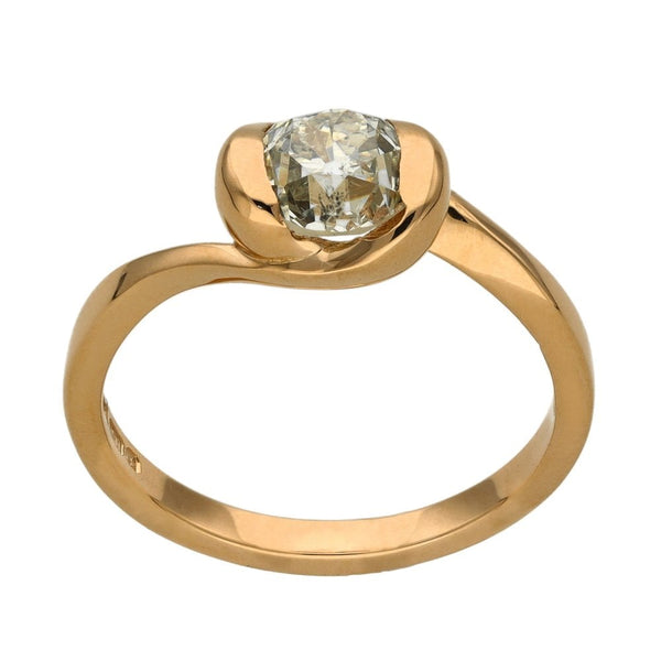 Ladies 18ct Rose Gold Diamond Solitaire Engagement Ring