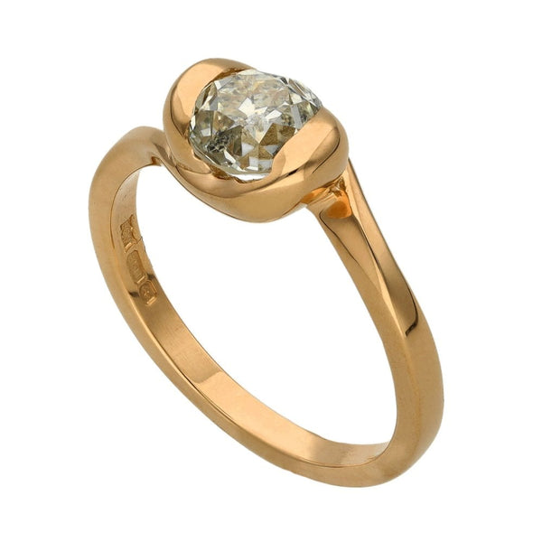 Ladies 18ct Rose Gold Diamond Solitaire Engagement Ring