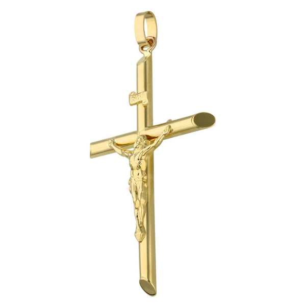 9ct Yellow Gold Hollow Crucifix Pendant - 4.4g
