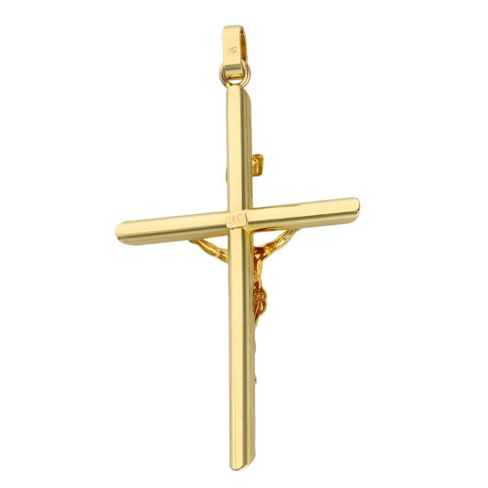 9ct Yellow Gold Hollow Crucifix Pendant - 4.4g
