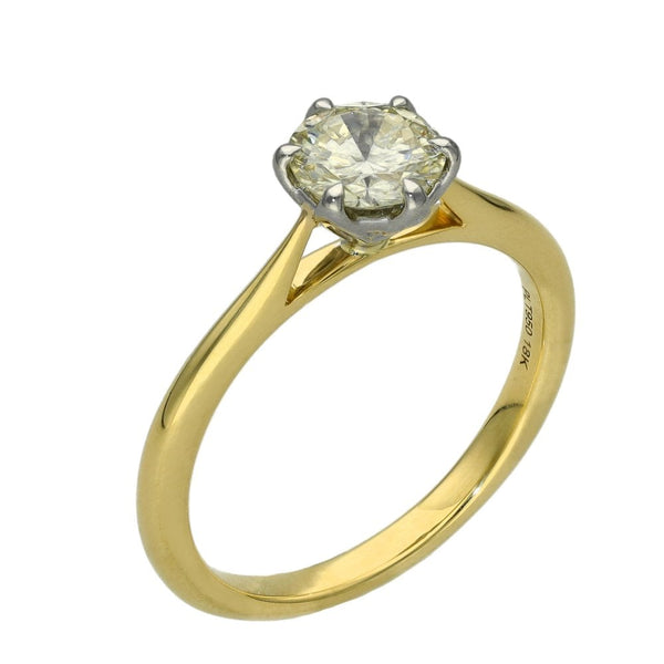 Ladies 18ct Yellow Gold Diamond Solitaire Engagement Ring