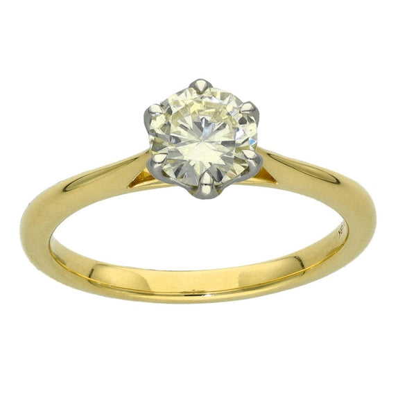 Ladies 18ct Yellow Gold Diamond Solitaire Engagement Ring