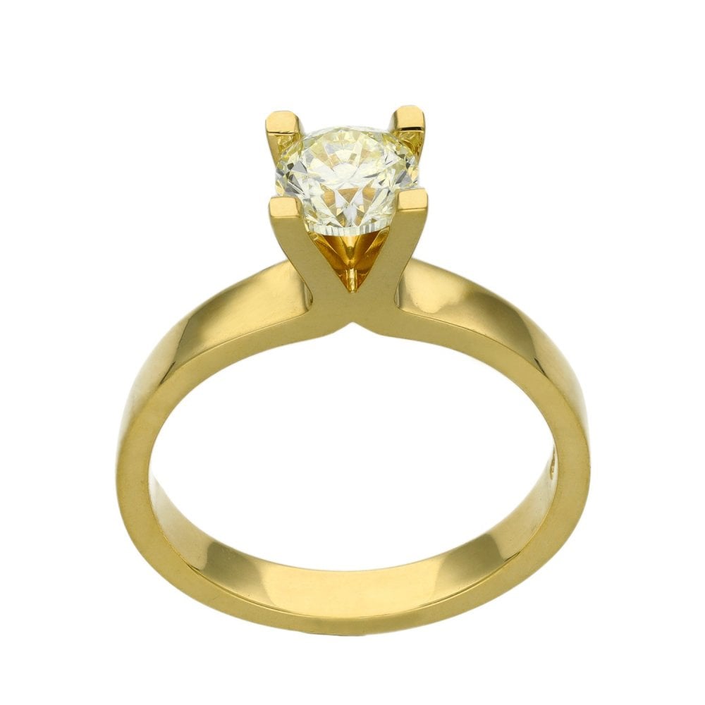 Ladies 18ct Yellow Gold Diamond Solitaire Engagement Ring