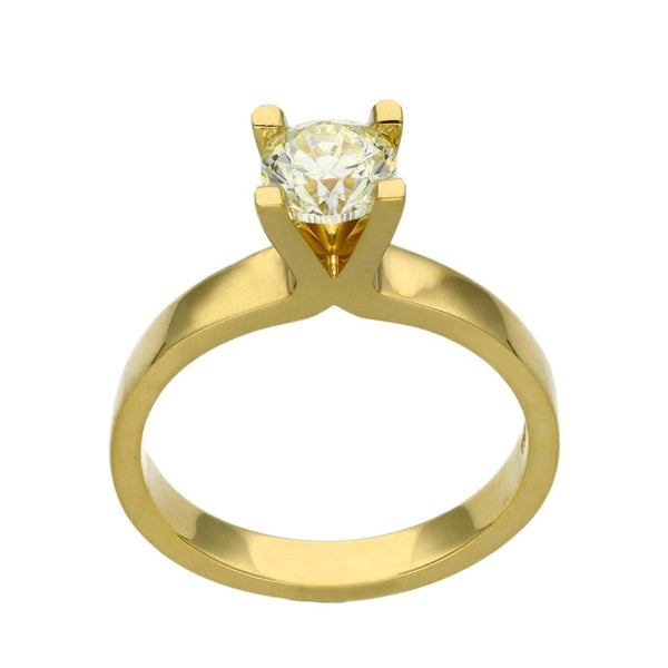Ladies 18ct Yellow Gold Diamond Solitaire Engagement Ring