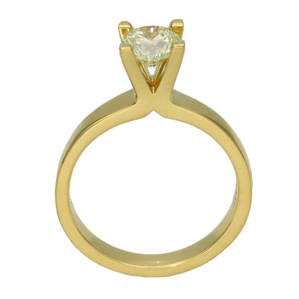 Ladies 18ct Yellow Gold Diamond Solitaire Engagement Ring