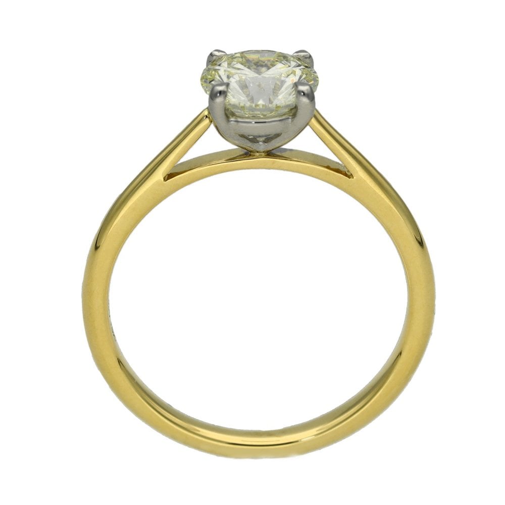 Ladies 18ct Yellow Gold Certified Diamond Engagement Ring