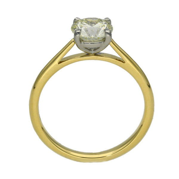 Ladies 18ct Yellow Gold Certified Diamond Engagement Ring
