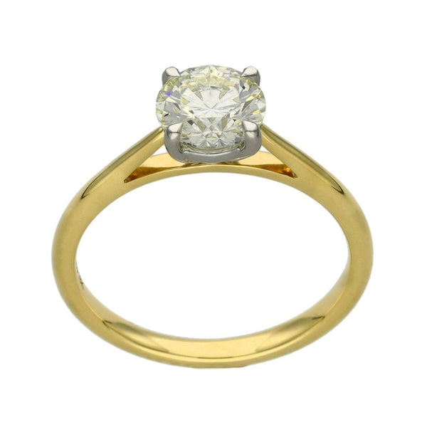 Ladies 18ct Yellow Gold Certified Diamond Engagement Ring
