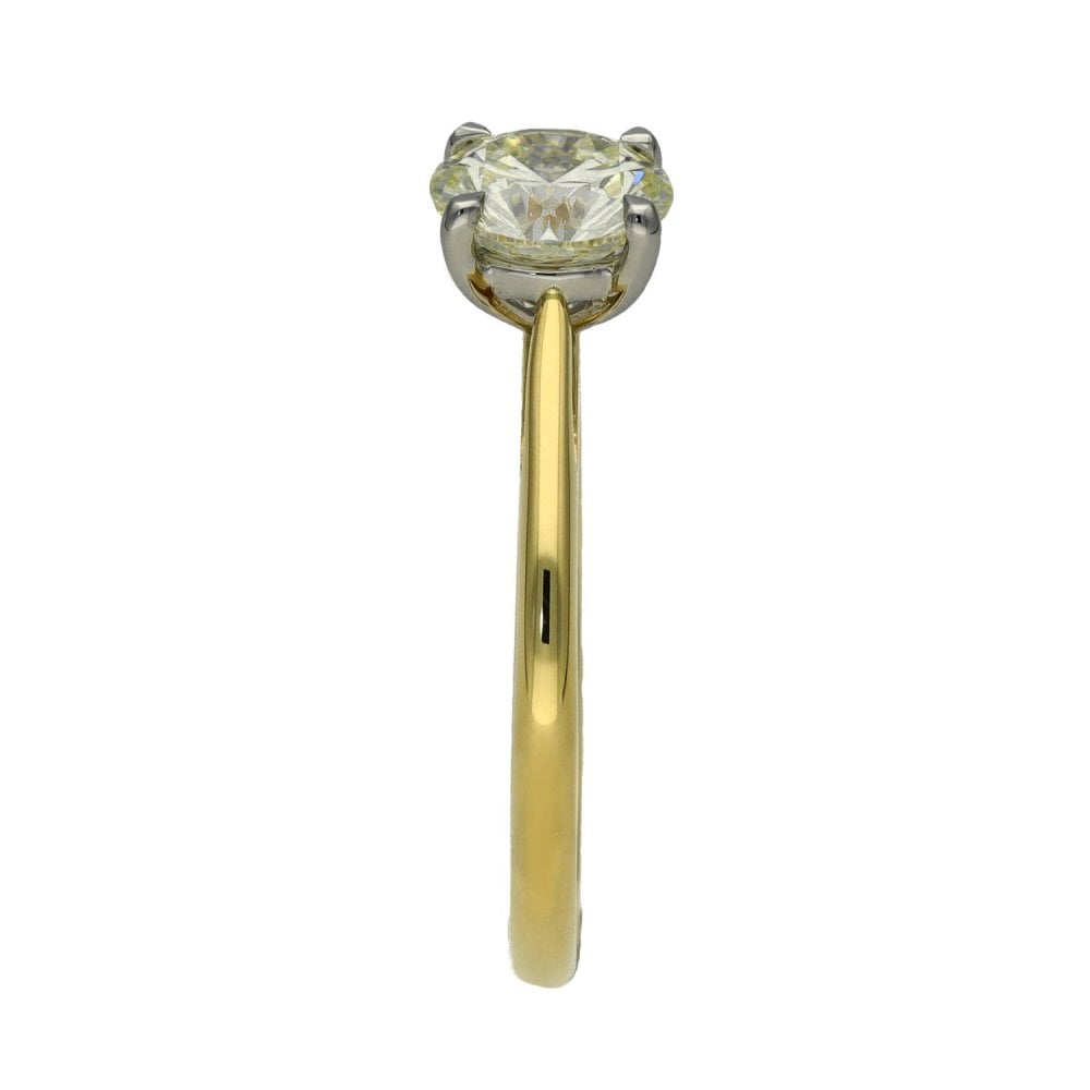 Ladies 18ct Yellow Gold Certified Diamond Engagement Ring
