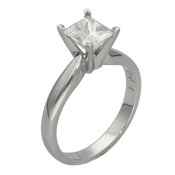 Ladies 18ct White Gold Certified Diamond Engagement Ring