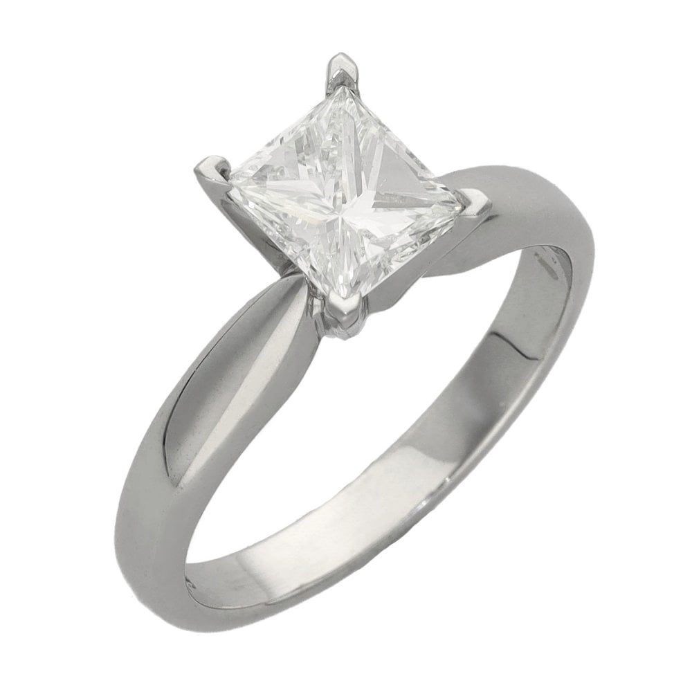 Ladies 18ct White Gold Certified Diamond Engagement Ring