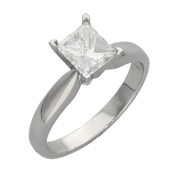 Ladies 18ct White Gold Certified Diamond Engagement Ring