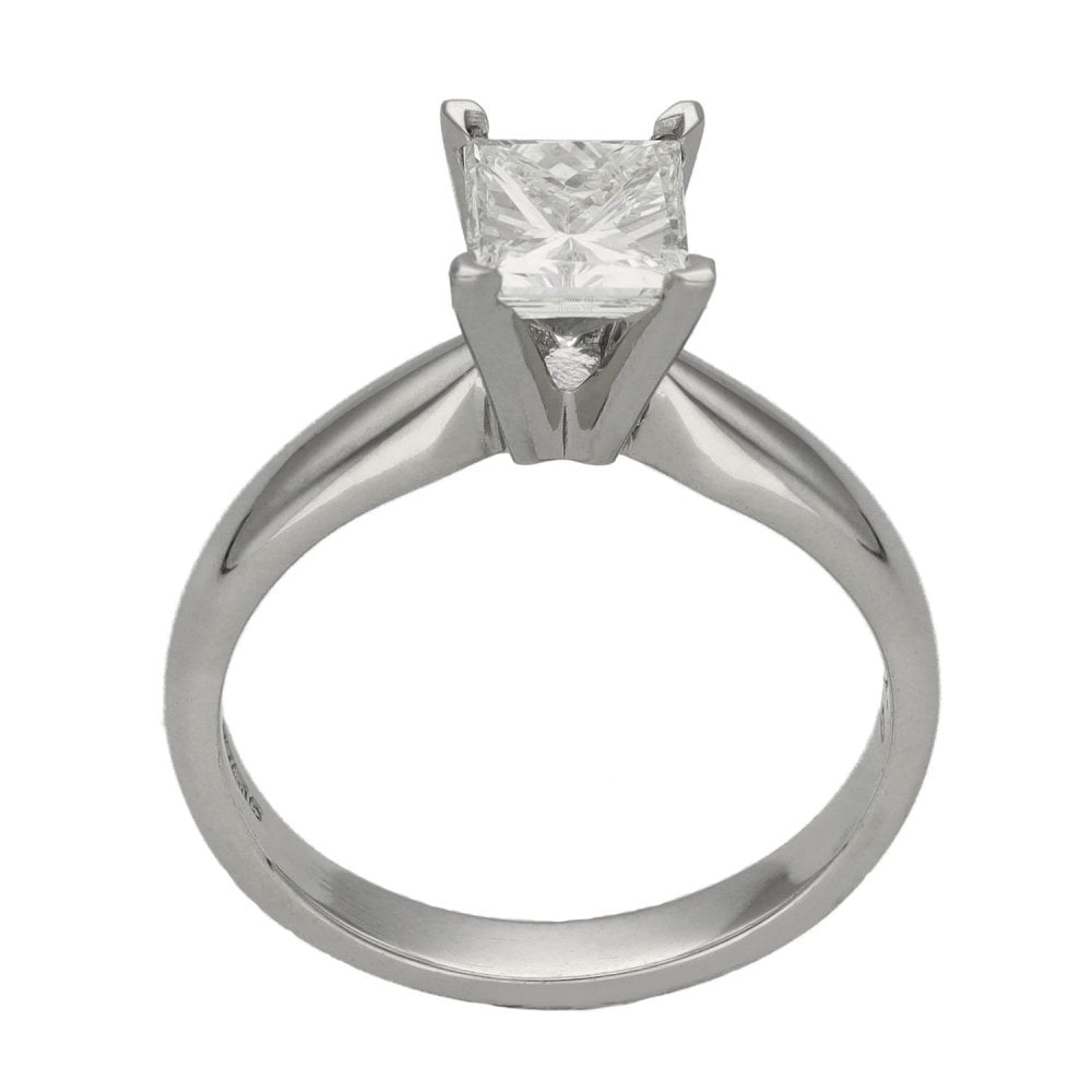 Ladies 18ct White Gold Certified Diamond Engagement Ring