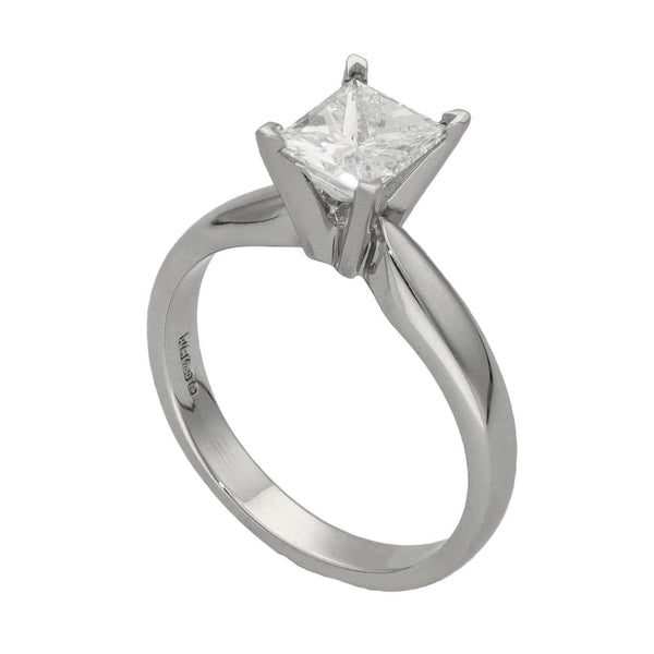 Ladies 18ct White Gold Certified Diamond Engagement Ring