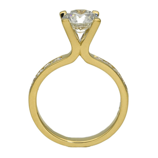 Ladies 18ct Yellow Gold Certified Diamond Engagement Ring