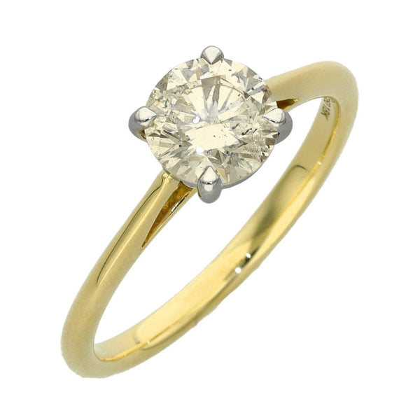 Ladies 18ct Yellow Gold Certified Diamond Engagement Ring