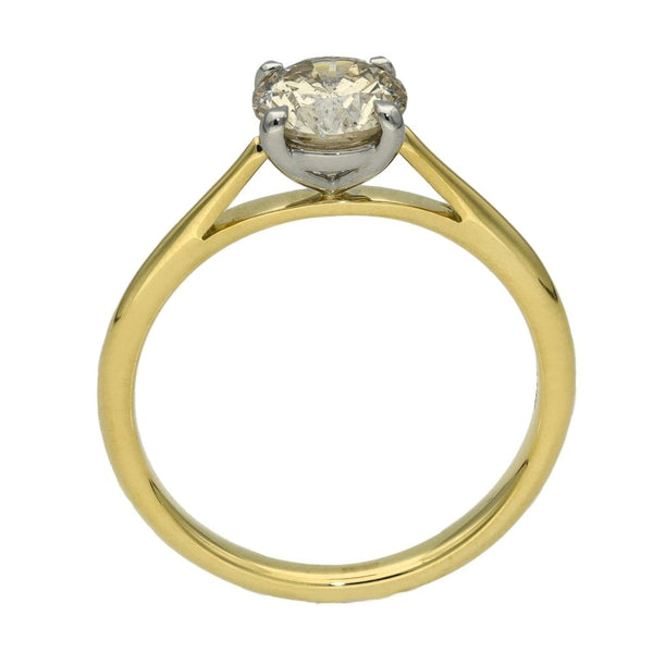 Ladies 18ct Yellow Gold Certified Diamond Engagement Ring