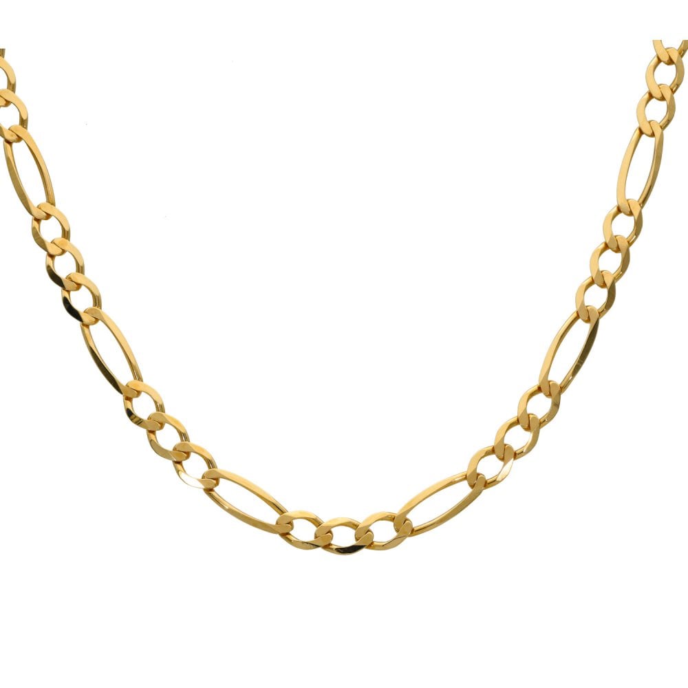 9ct Yellow Gold Figaro Chain - 16" - 7.1g