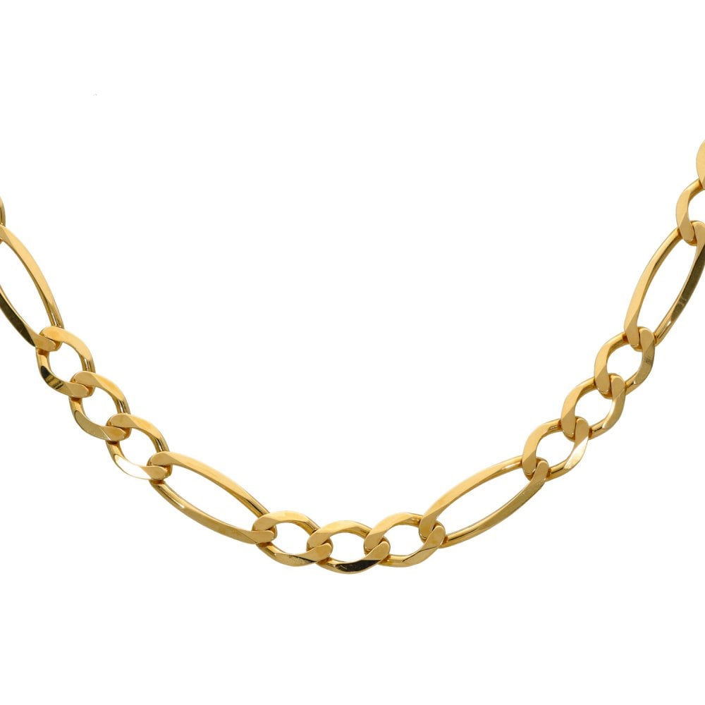 9ct Yellow Gold Figaro Chain - 16" - 7.1g
