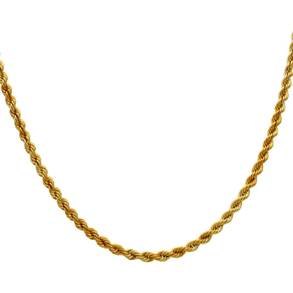 9ct Yellow Gold 16" Rope Chain - 2.7g