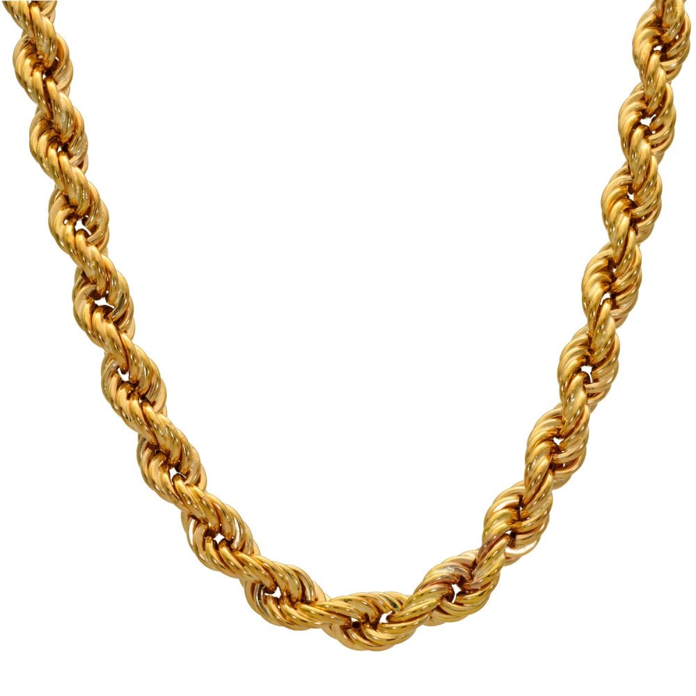 9ct Yellow Gold Rope Chain - 16" - 12.8g