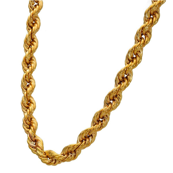 9ct Yellow Gold Rope Chain - 16" - 12.8g