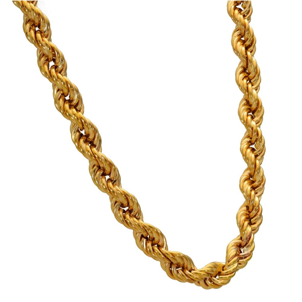 9ct Yellow Gold Rope Chain - 16" - 12.8g