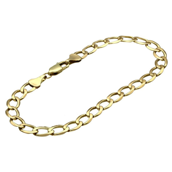 Ladies 9ct Yellow Gold Curb Bracelet - 4.8g
