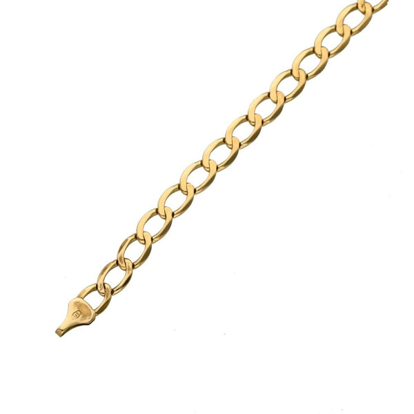 Ladies 9ct Yellow Gold Curb Bracelet - 4.8g
