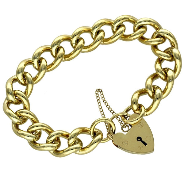 9ct Yellow Gold Heavy Curb Bracelet - 8" - 80.1g