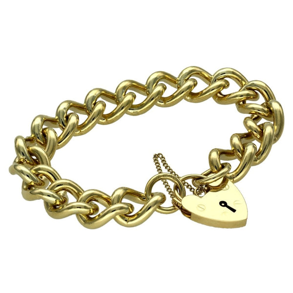 9ct Yellow Gold Heavy Curb Bracelet - 8" - 80.1g