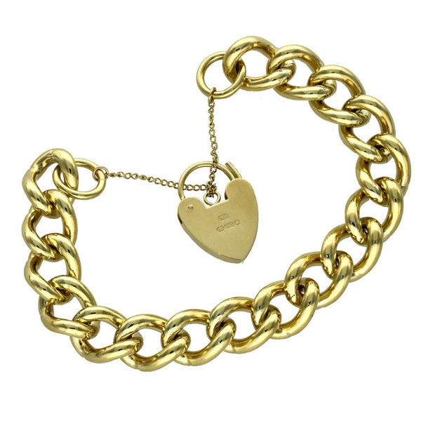 9ct Yellow Gold Heavy Curb Bracelet - 8" - 80.1g