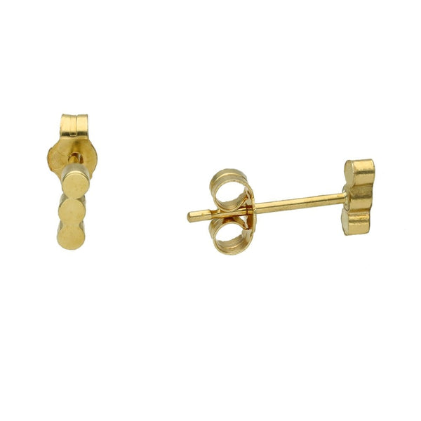 Ladies 9ct Yellow Gold Circle Line Stud Earrings