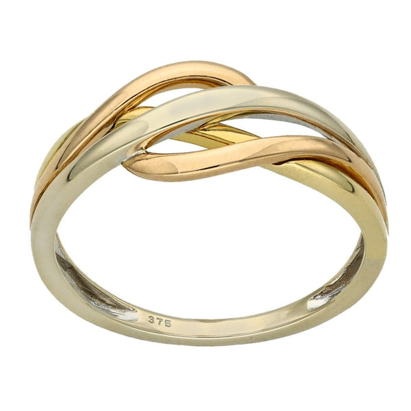 Ladies 9ct Multi-Tone Gold Open Celtic Band - Size M