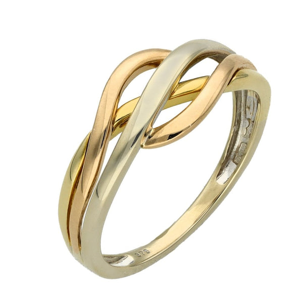 Ladies 9ct Multi-Tone Gold Open Celtic Band - Size M
