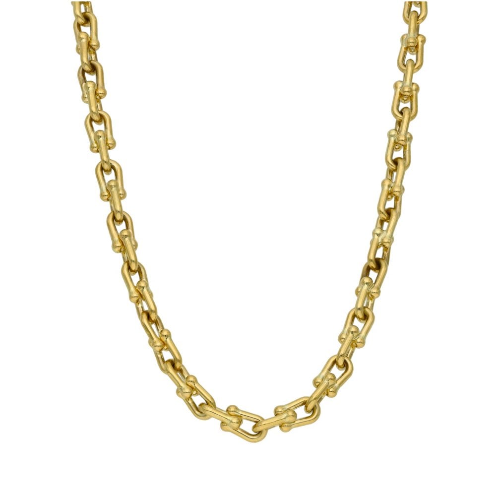 9ct Yellow Gold Hollow Fancy Link Necklace - 18" - 15.8g