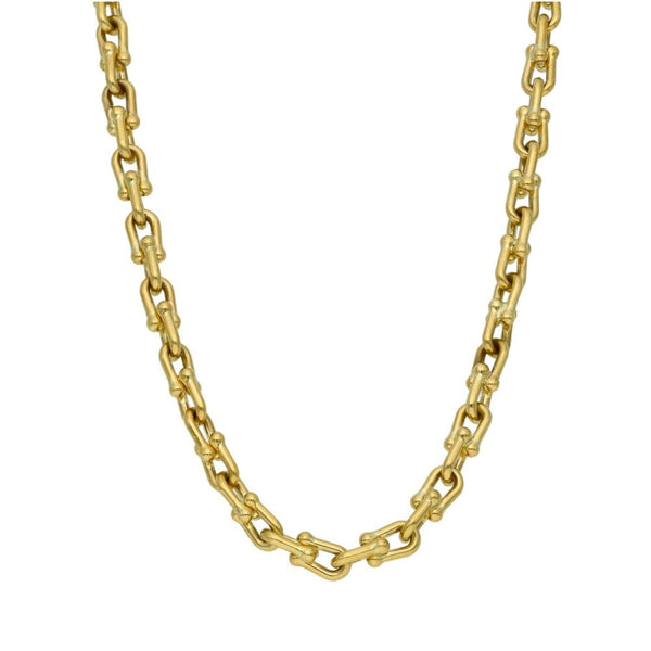 9ct Yellow Gold Hollow Fancy Link Necklace - 18" - 15.8g