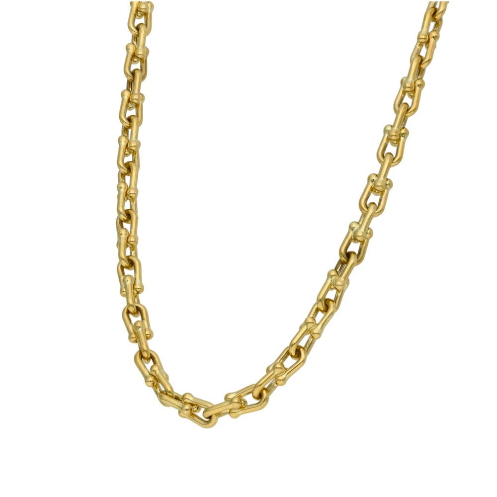 9ct Yellow Gold Hollow Fancy Link Necklace - 18" - 15.8g