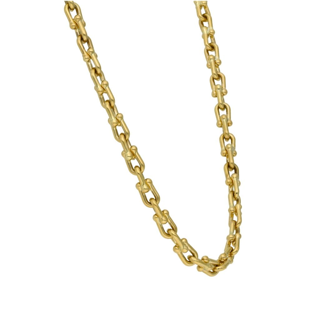 9ct Yellow Gold Hollow Fancy Link Necklace - 18" - 15.8g