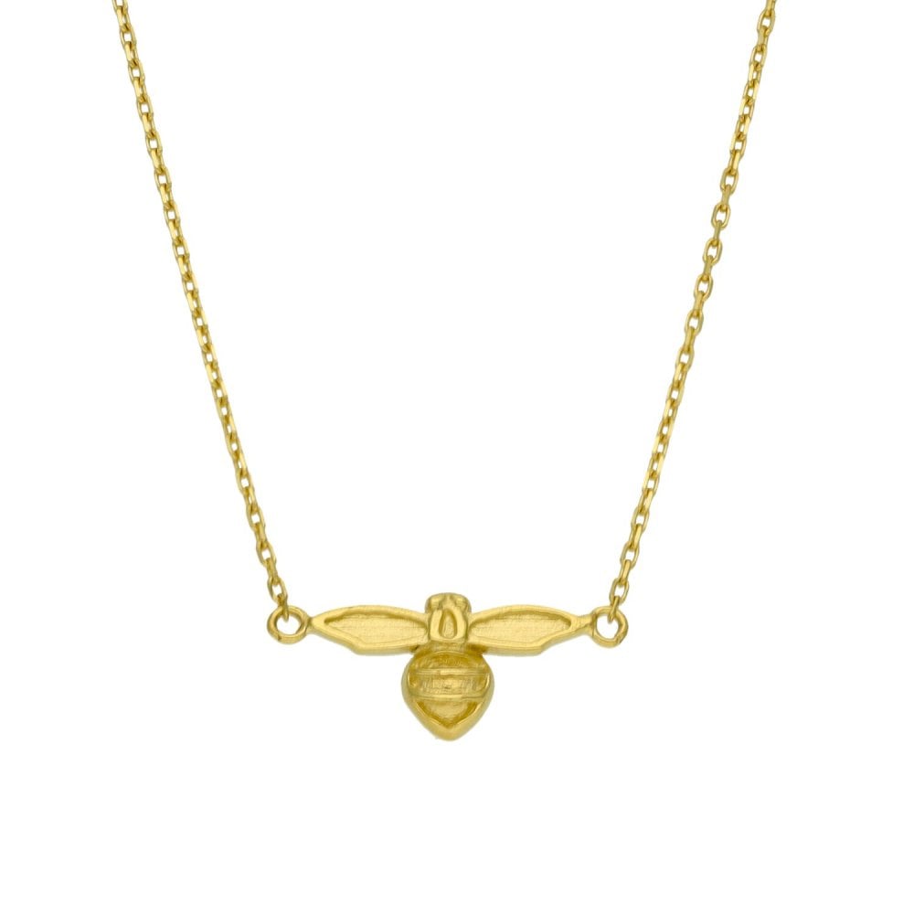 9ct Yellow Gold Bee Pendant & Trace Necklace - 16" - 1.6g