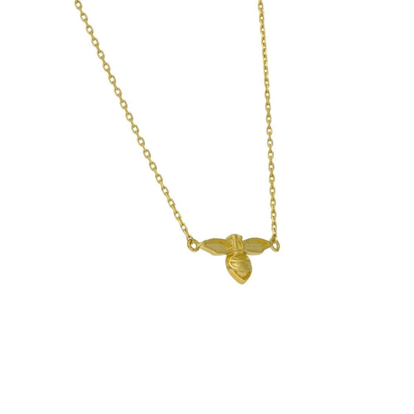 9ct Yellow Gold Bee Pendant & Trace Necklace - 16" - 1.6g