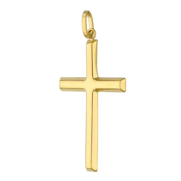 9ct Yellow Gold Plain Hollow Cross - 21x32x2mm - 0.9g