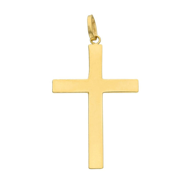 9ct Yellow Gold Plain Hollow Cross - 21x32x2mm - 0.9g