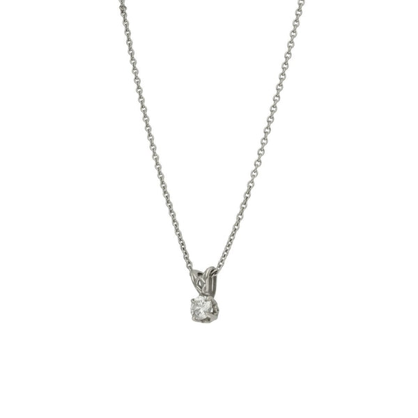 950 Platinum Diamond Solitaire Pendant & Necklace - 18" - 0.36ct