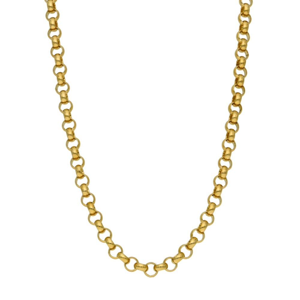 Ladies 9ct Yellow Gold Belcher Chain - 18" - 18.3g